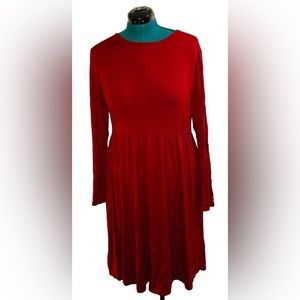 BEAUTIFUL DB MOON PULL OVER JERSEY LONG SLEEVE PLEATED MAXI DRESS SIZE XL